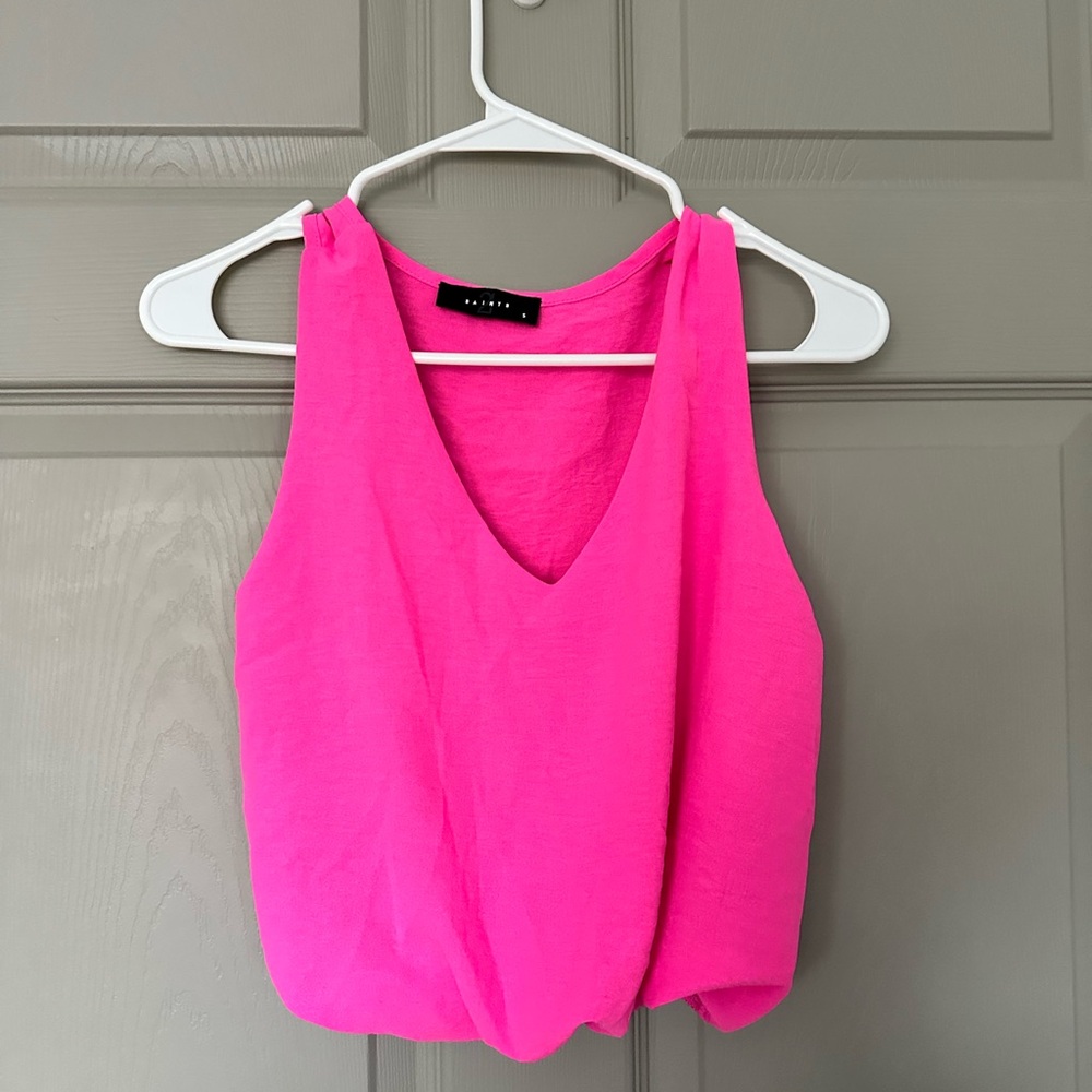 Bright Pink V-Neck Tank Top